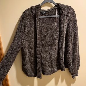 olive green cardigan with hood